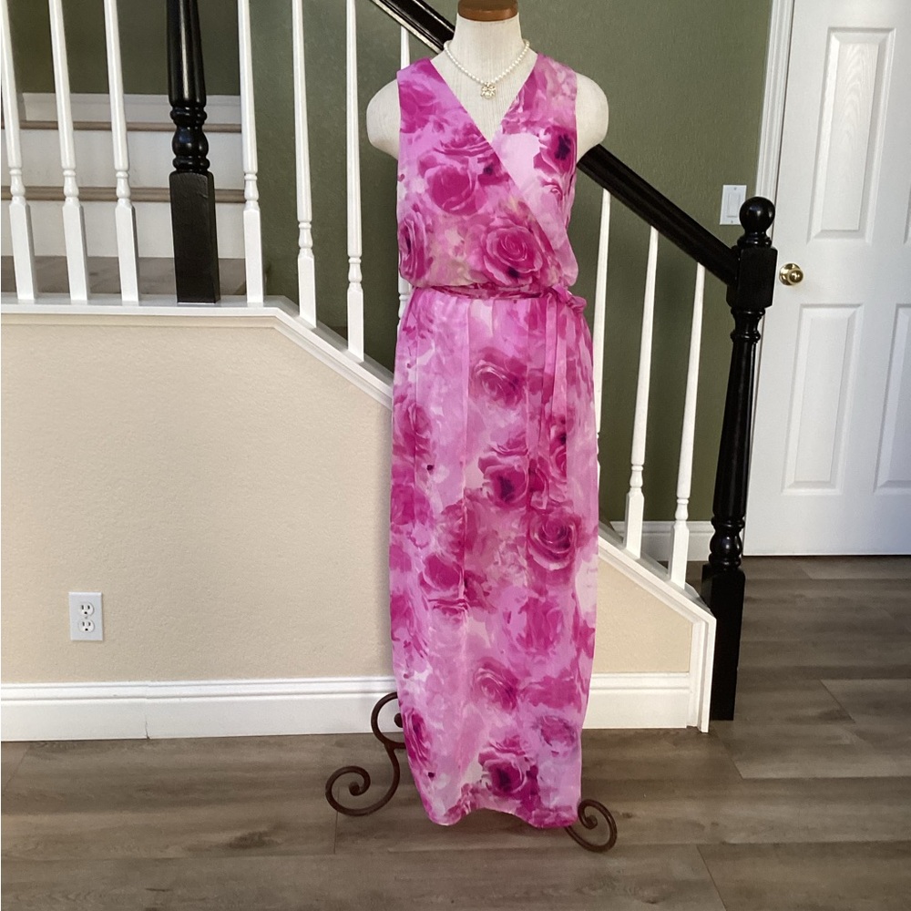 Karin Stevens Magenta Floral Dress
